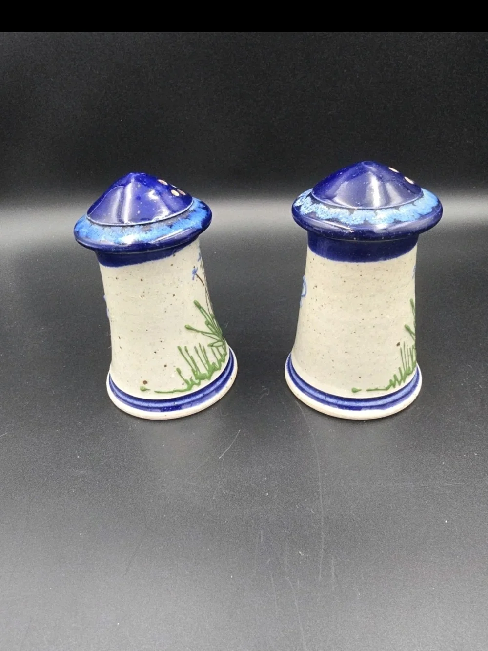 Blue Floral Ceramic Salt and Pepper Shakers
